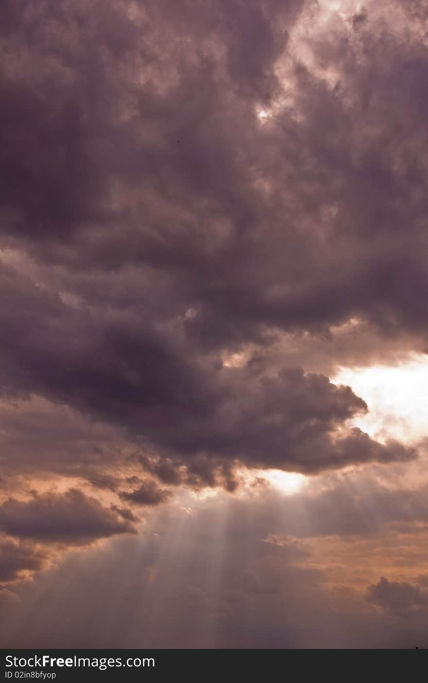 Dark clouds in the sky before a rain