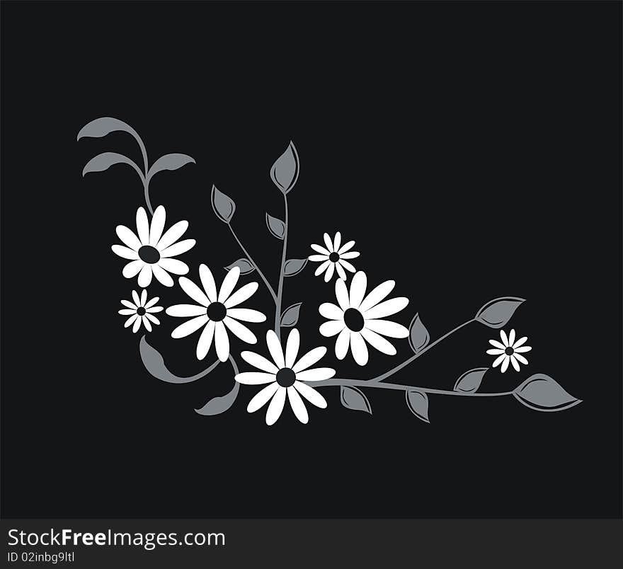 Flower with butterfly, element for design, illustration. Flower with butterfly, element for design, illustration