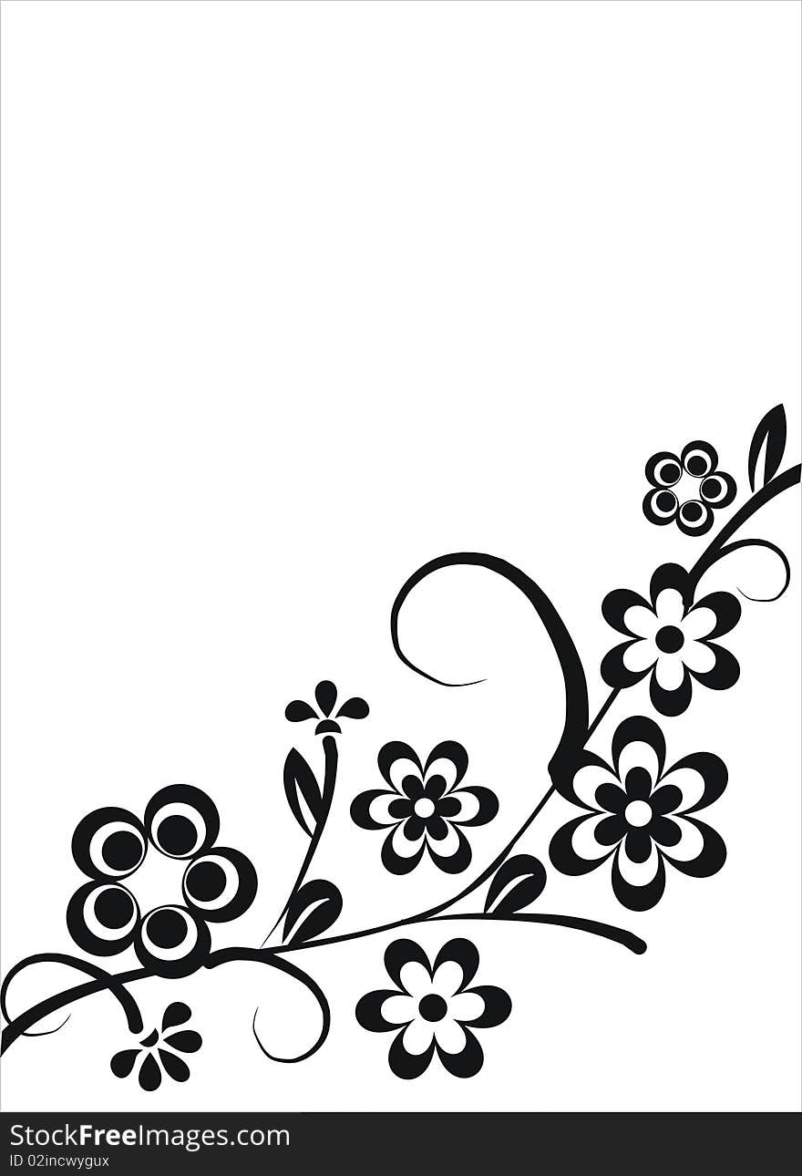 Flower with butterfly, element for design, illustration. Flower with butterfly, element for design, illustration