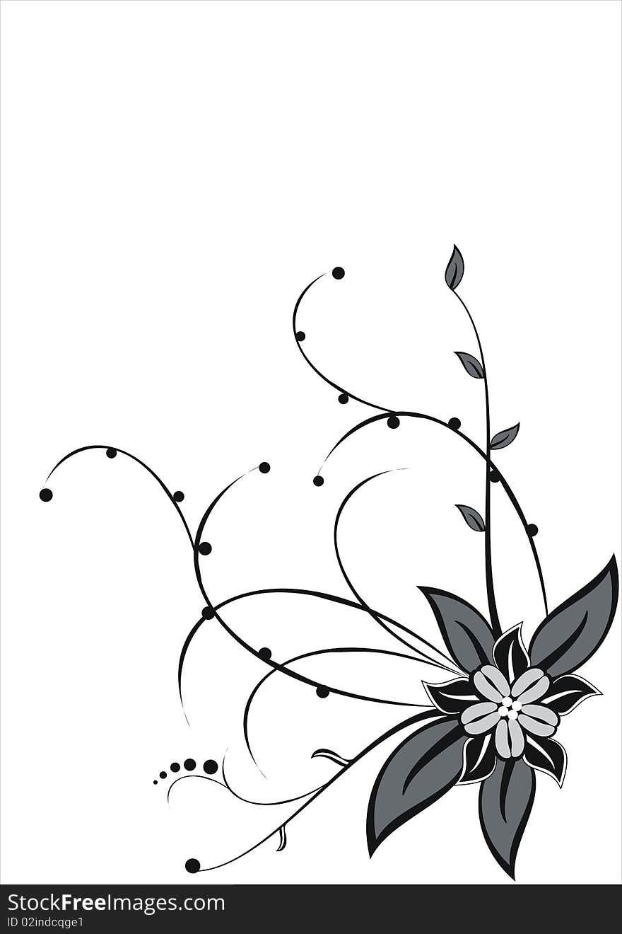 Flower with butterfly, element for design, illustration. Flower with butterfly, element for design, illustration