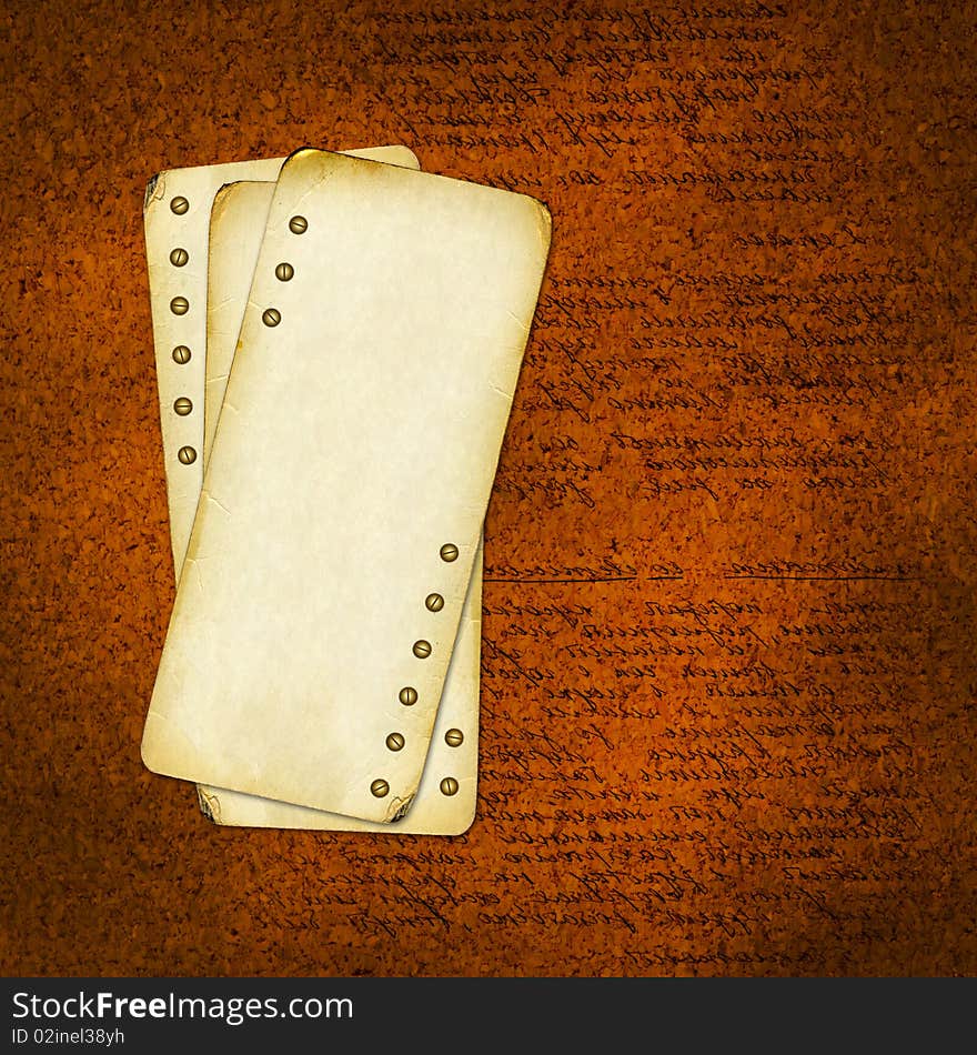 Grunge papers on abstract background. Grunge papers on abstract background