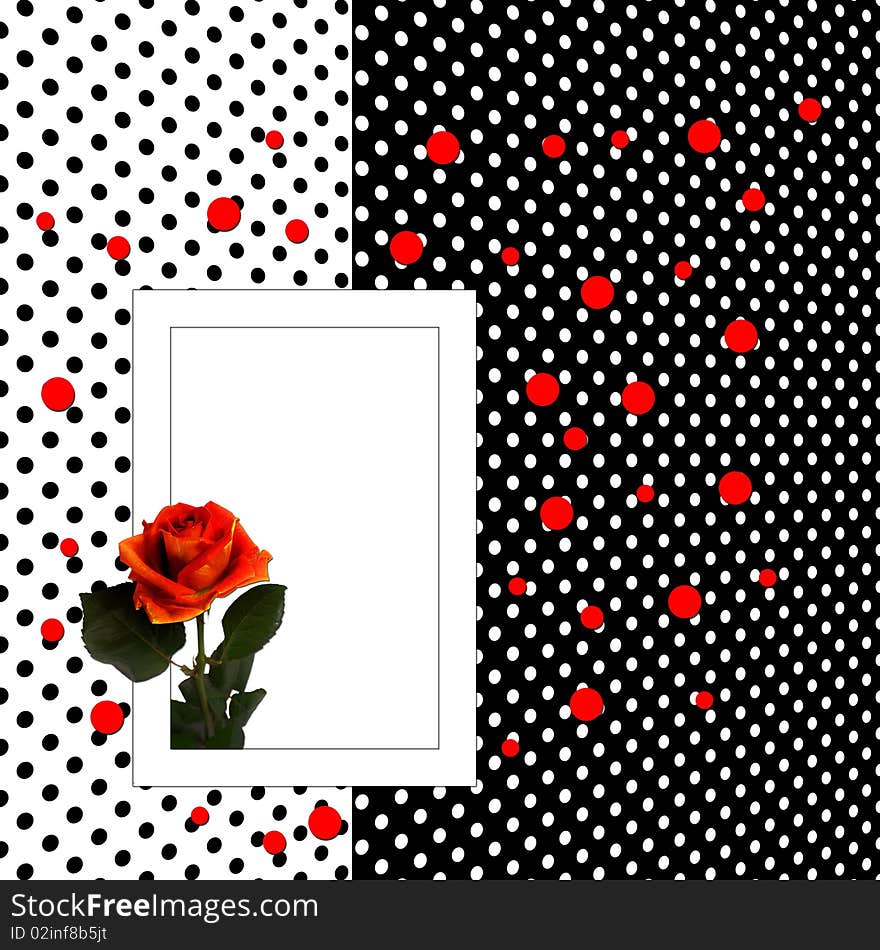 Congratulation card with rose polka dot background