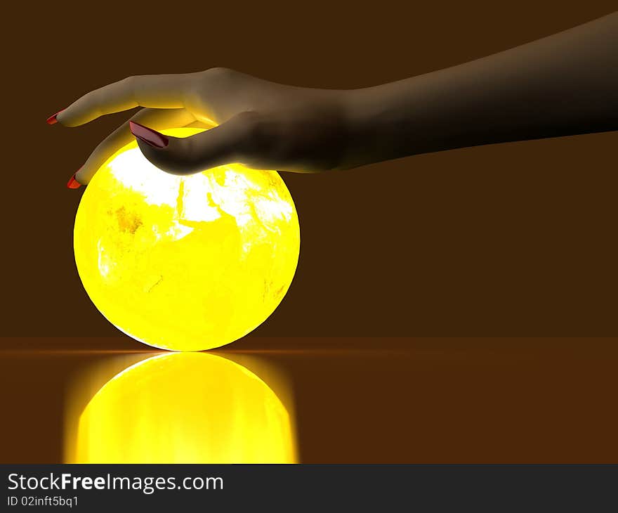 Hand and Luminous globe