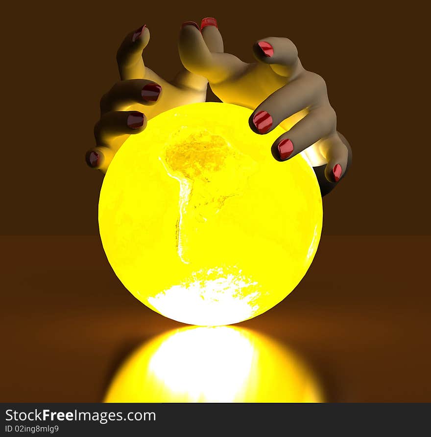 Hand And Luminous Globe