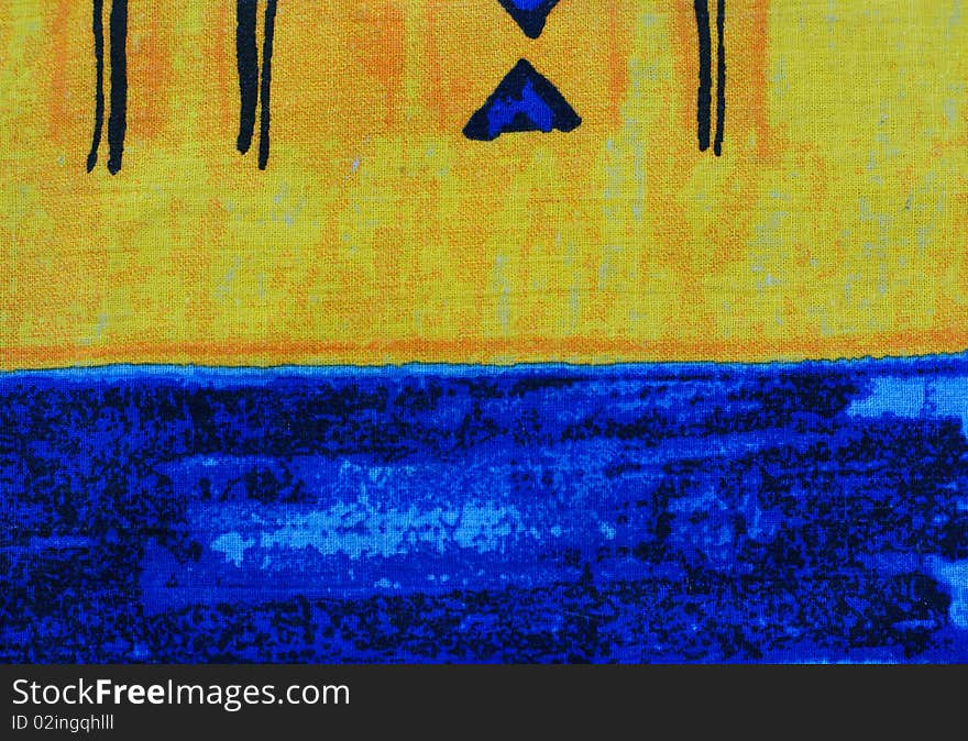 Blue And Yellow Textile Background