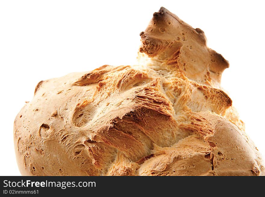 Traditiona italian bread over a white background. Traditiona italian bread over a white background