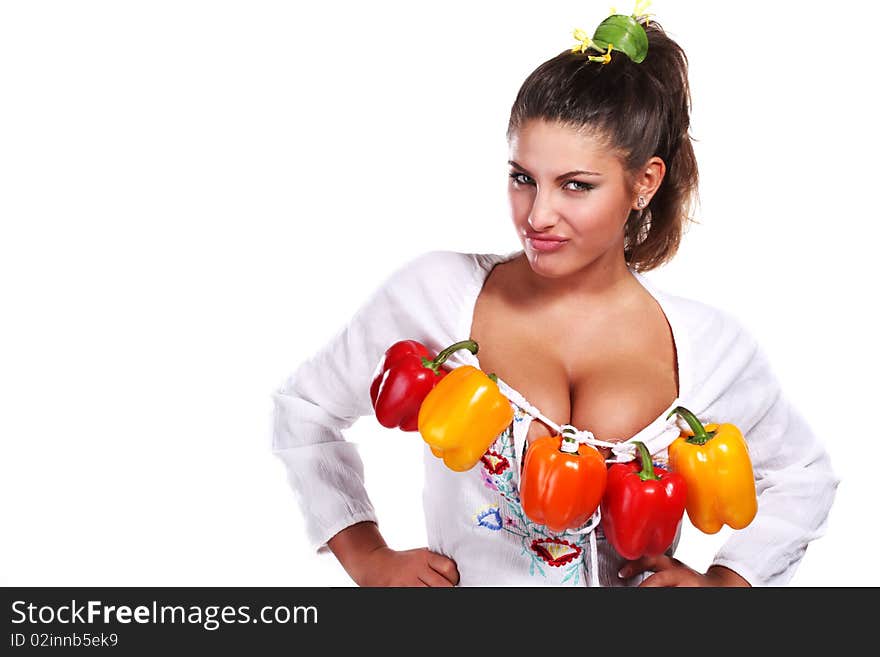 Woman And Pepper