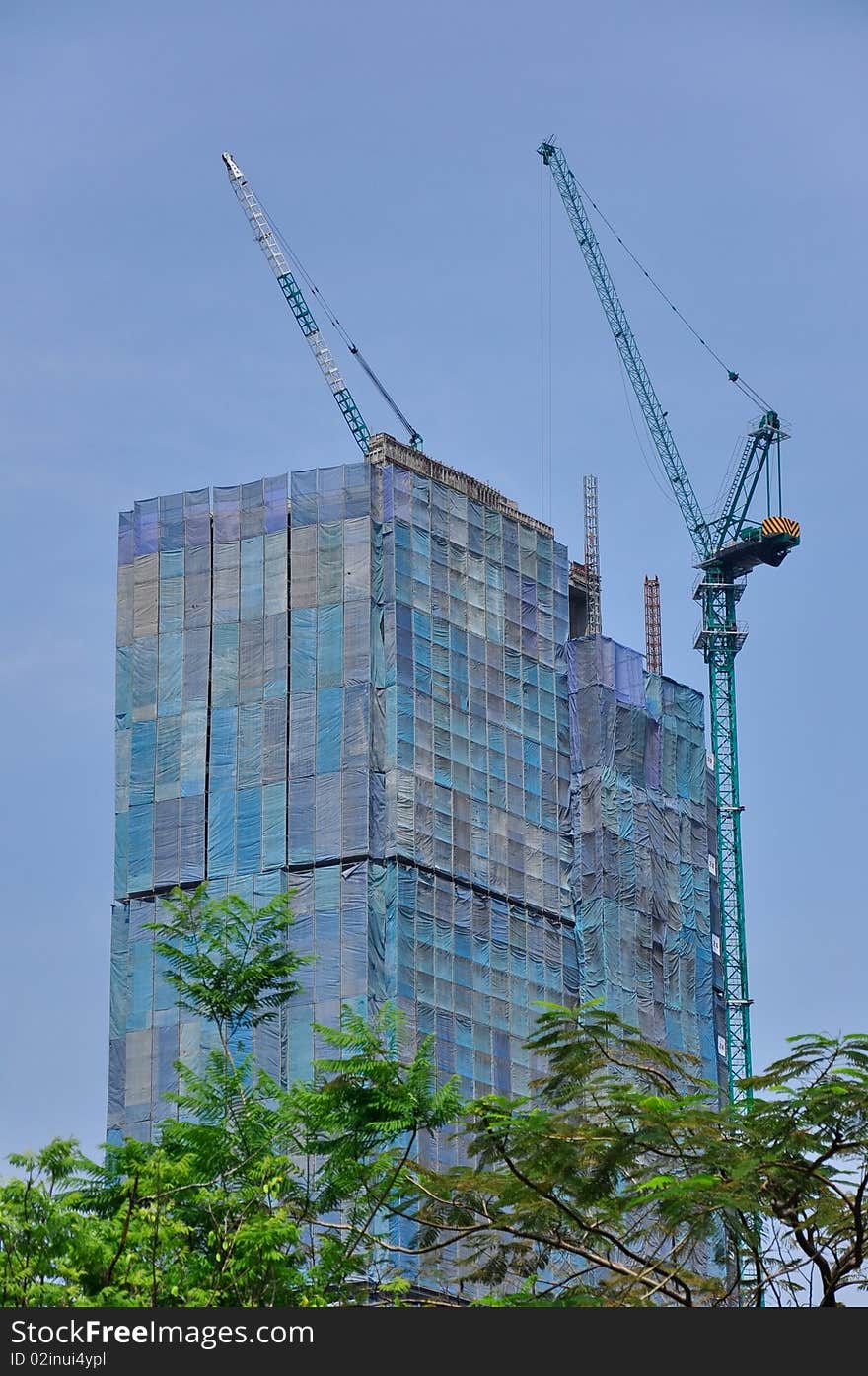 Construction of high and modern building in Bangkok, Thailand. Construction of high and modern building in Bangkok, Thailand