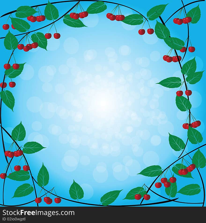 Background with cherries