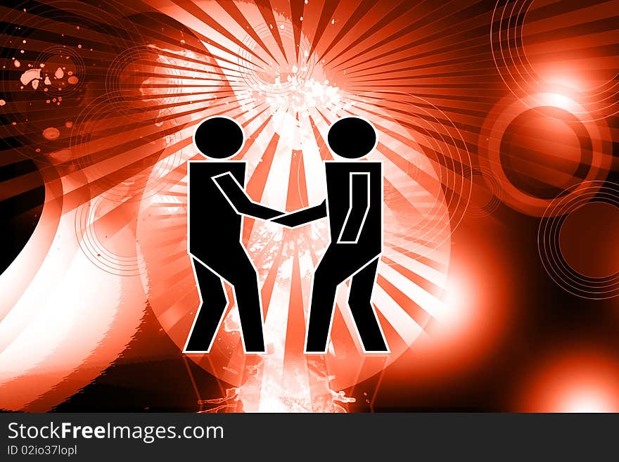 2d illustration of shake hand images in color background. 2d illustration of shake hand images in color background