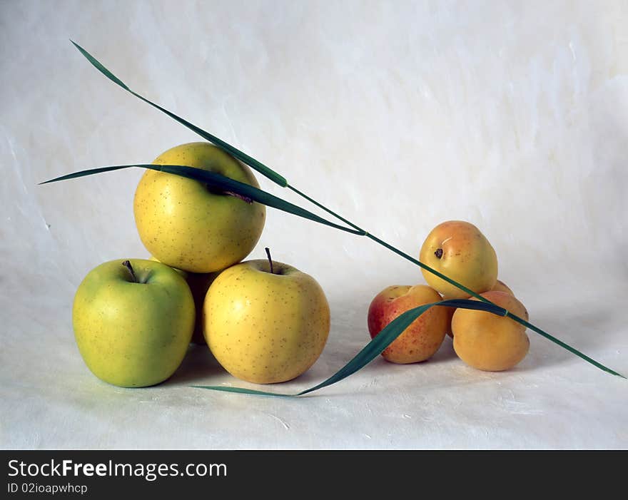 Apples isolated on painted background