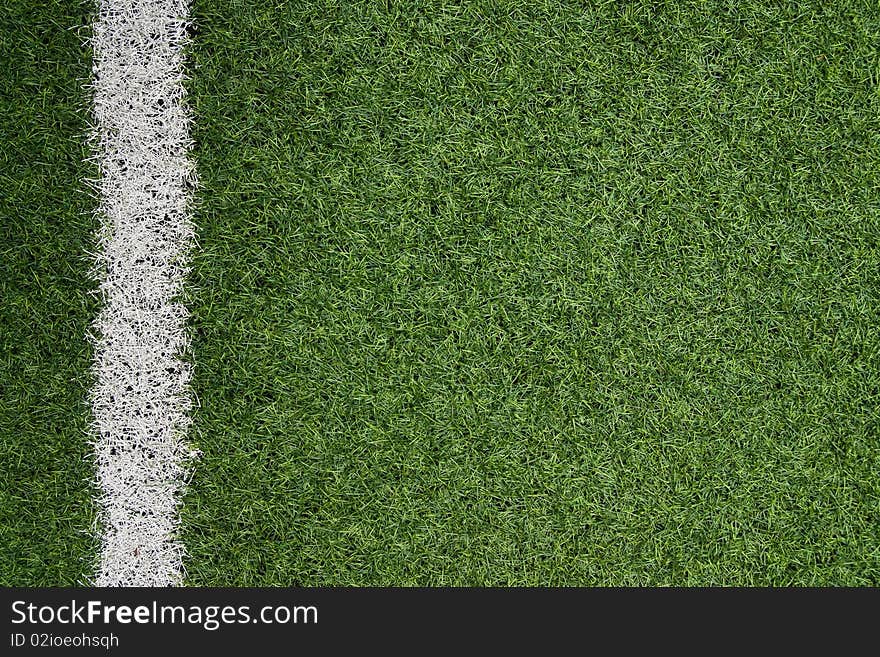 Artificial grass soccer field