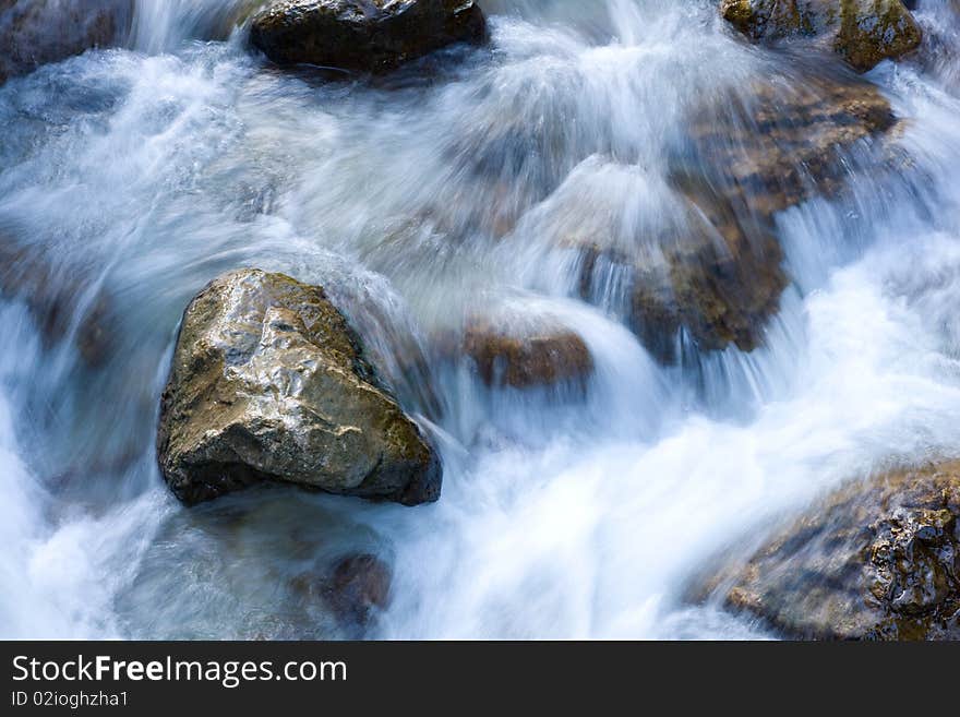 Long exposure of a river in the austrian alps. Copy space for your text. Long exposure of a river in the austrian alps. Copy space for your text.