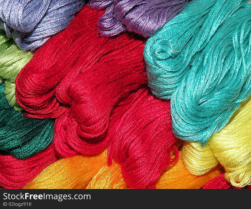 Colorful threads suitable as background