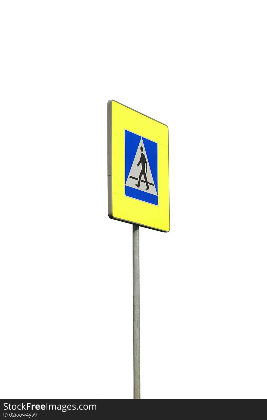 Pedestrian sign isolated on white background