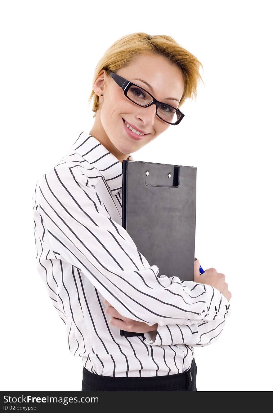 Woman Holding Clipboard