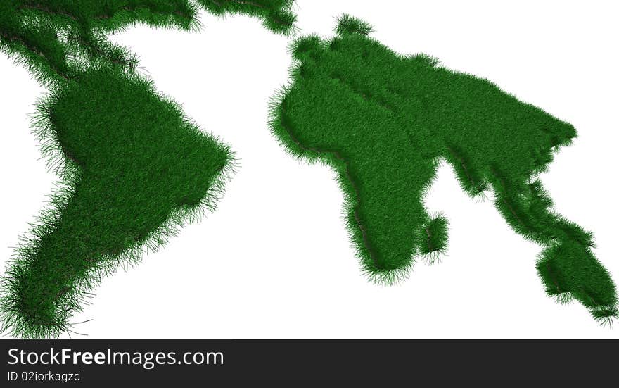 3d render of a world map. 3d render of a world map