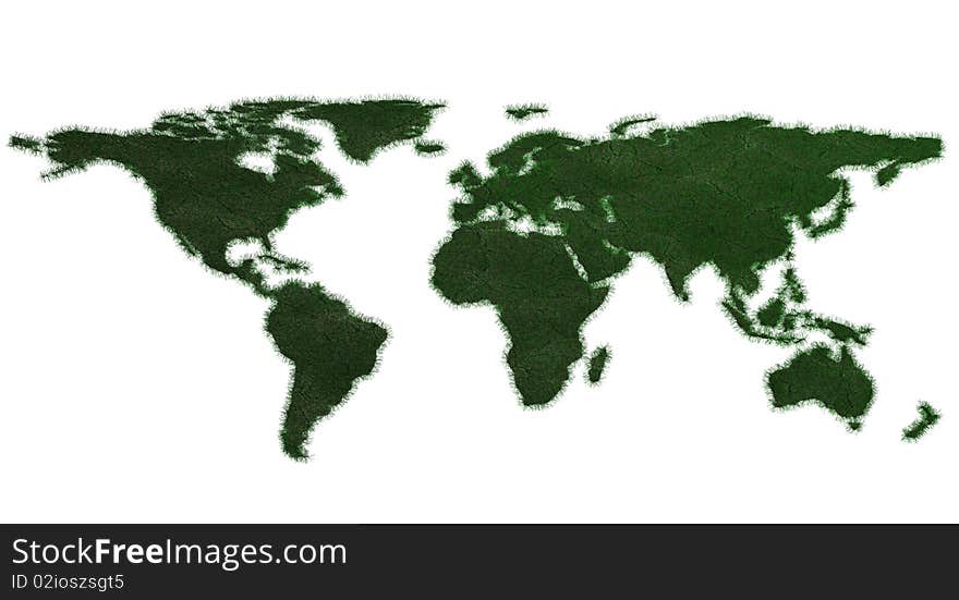 3d render of a world map. 3d render of a world map