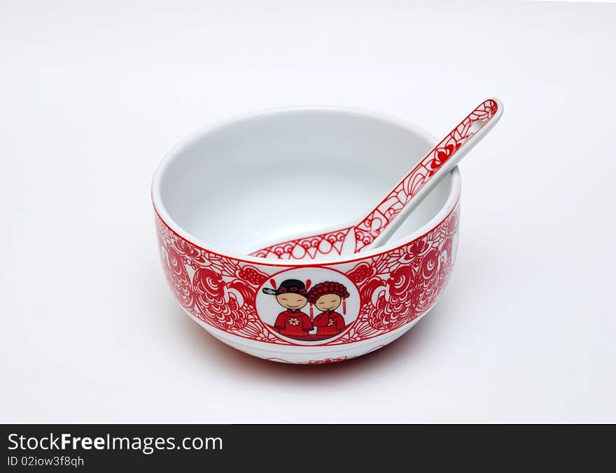 Chinese wedding  Bowl and spoon