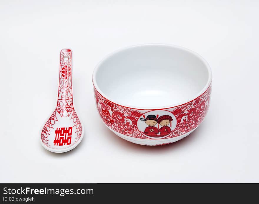 Chinese wedding special Bowl and spoon. Chinese wedding special Bowl and spoon