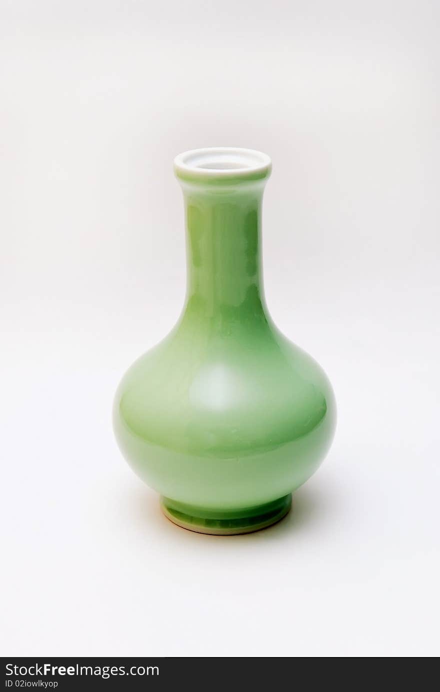 Green porcelain flagon