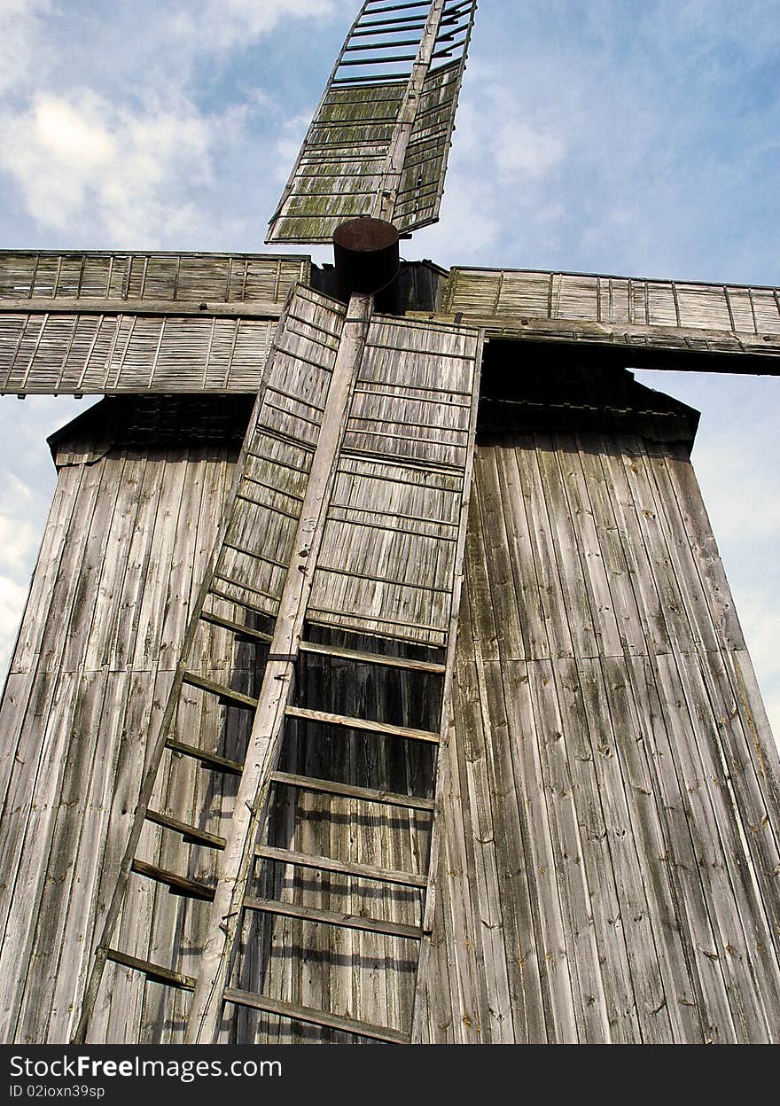 Old wind - turbine in Poland countryside. Old wind - turbine in Poland countryside