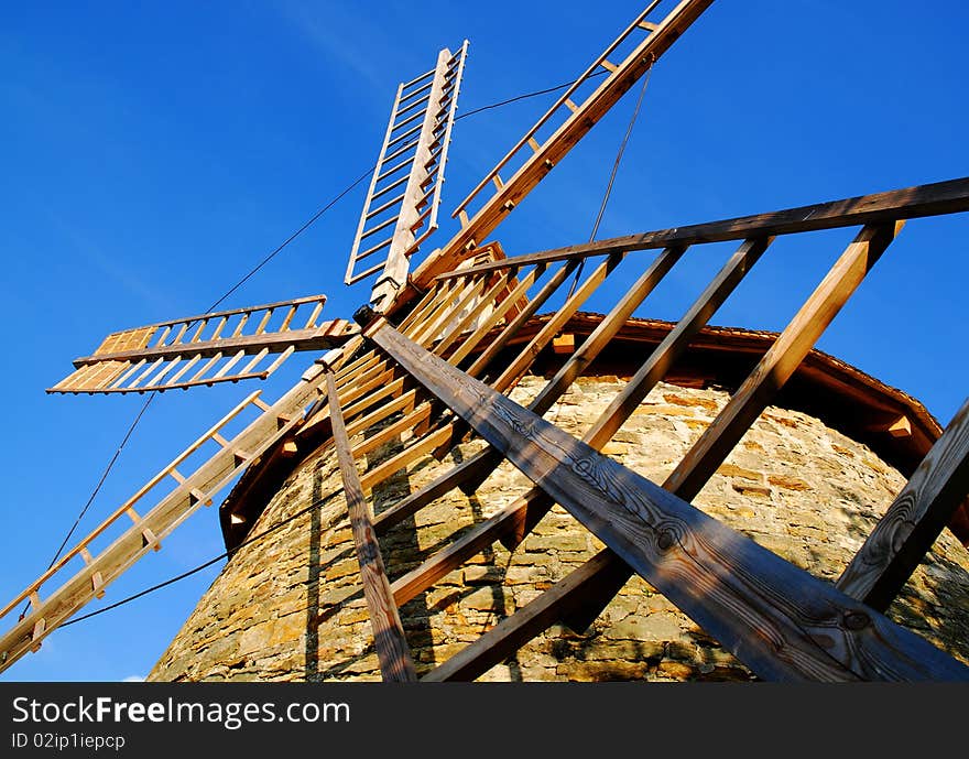 Old wind - turbine in Poland countryside. Old wind - turbine in Poland countryside