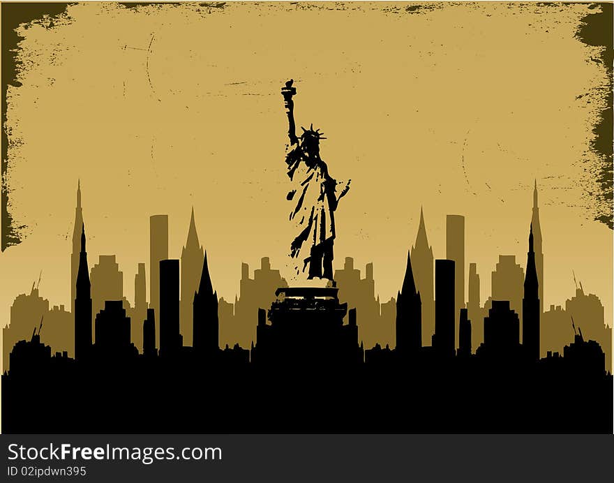 Grunge liberty background with place for your text