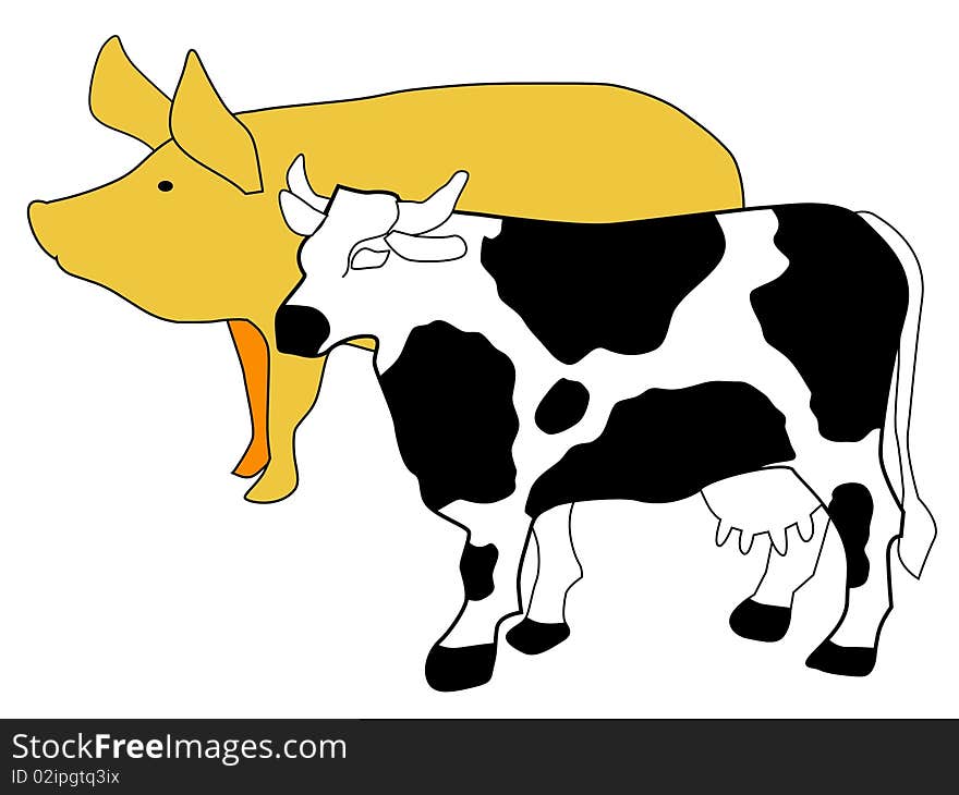 Vector symbol of cattle breeding