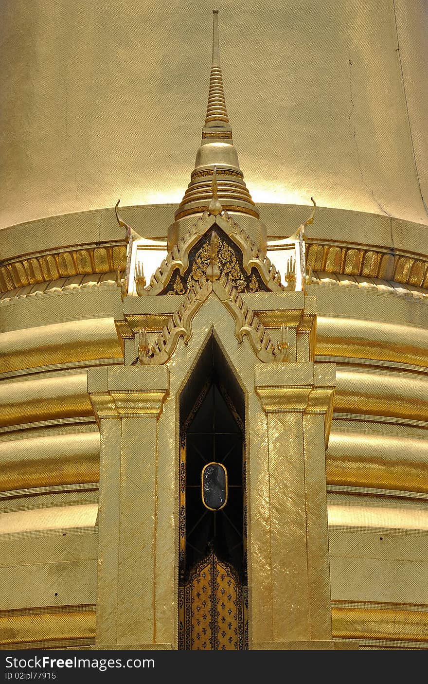 The door into pagoda inside at emerlad buddha temple,thailand.