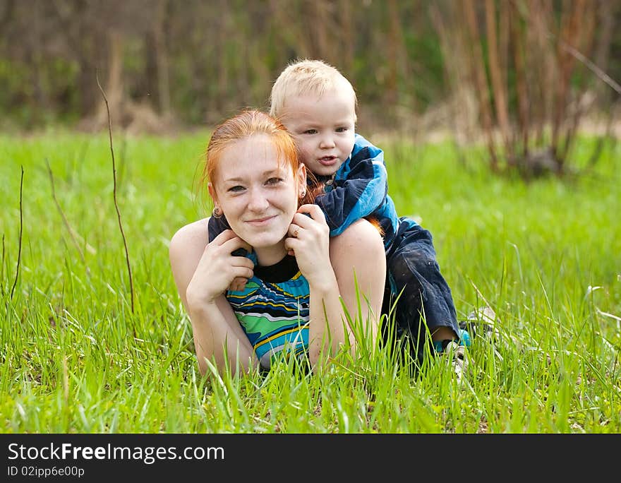 Mother with her son