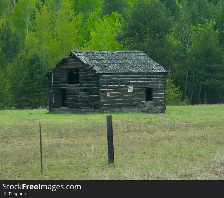 A Homestead built from logs by a pioneer in the 1800s. A Homestead built from logs by a pioneer in the 1800s.