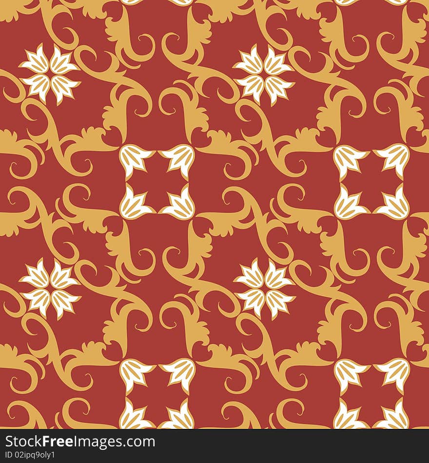 Seamless floral ornament vector pattern. Seamless floral ornament vector pattern