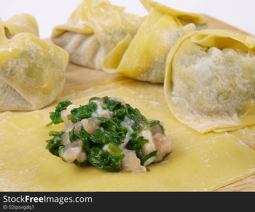 Traditional Chinese Dumplings. Close up. White background