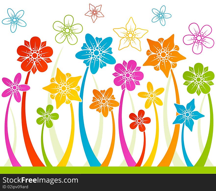 Floral horizontal seamless background