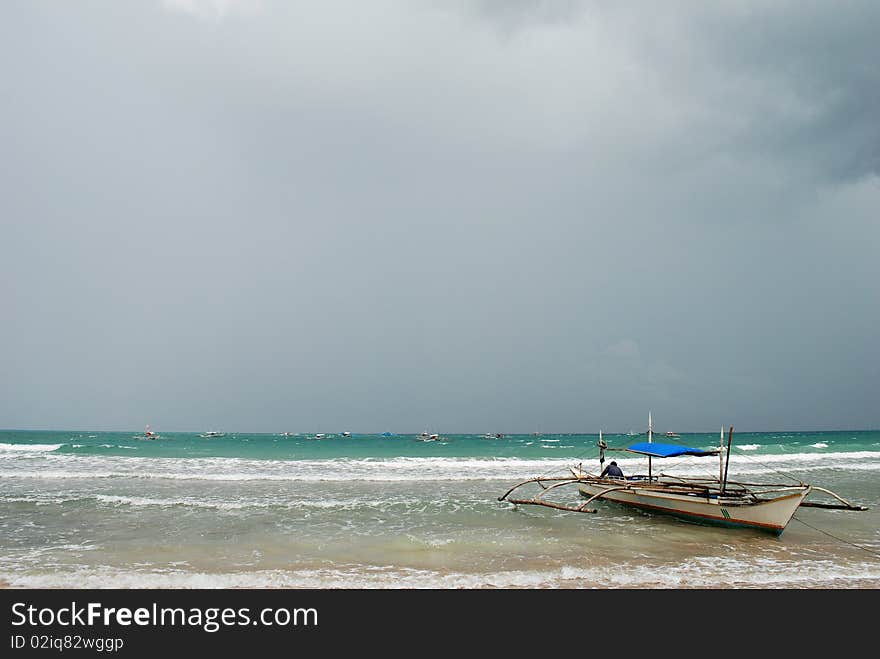 Boats on a Stormy Coast