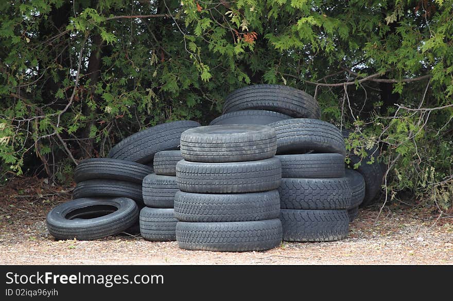 A stack of tires