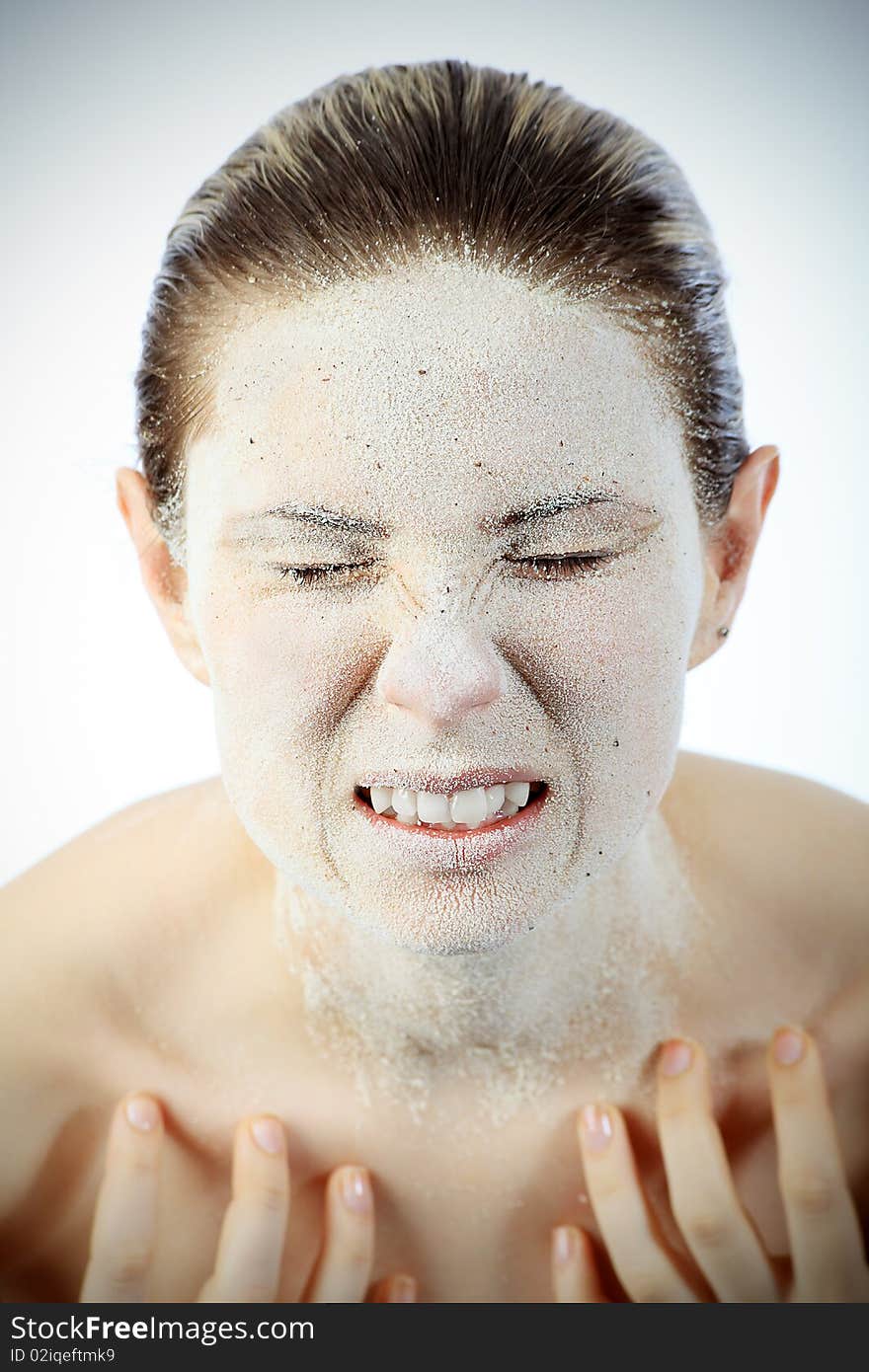 Portrait of a woman with beauty mask on her face. Spa, healthcare. Portrait of a woman with beauty mask on her face. Spa, healthcare.