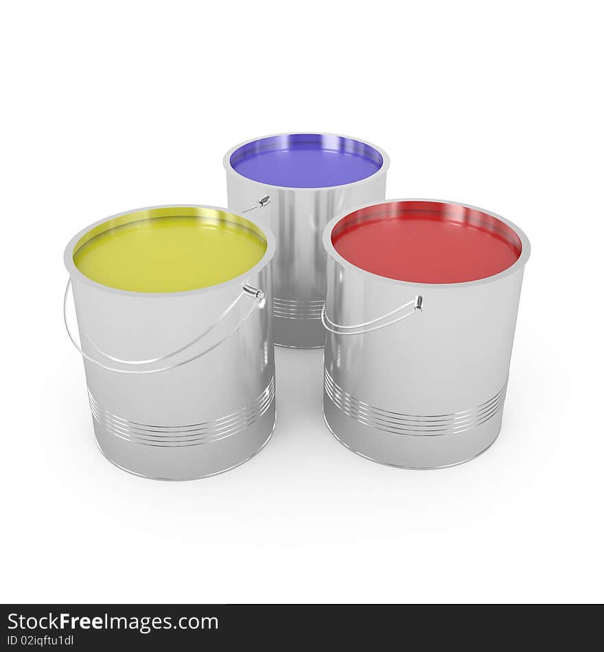 Paint Cans isolated in white