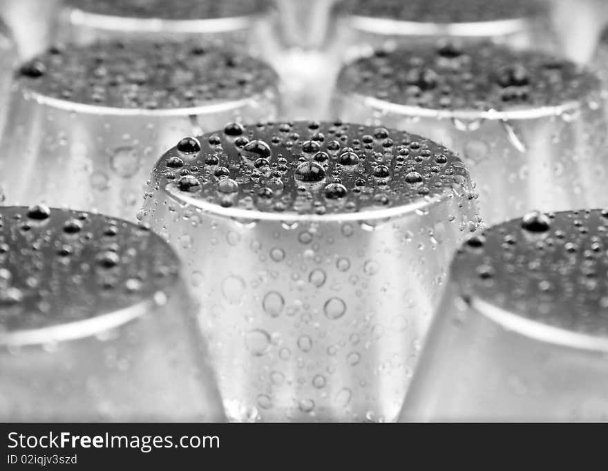 Abstract silvery background and water drops