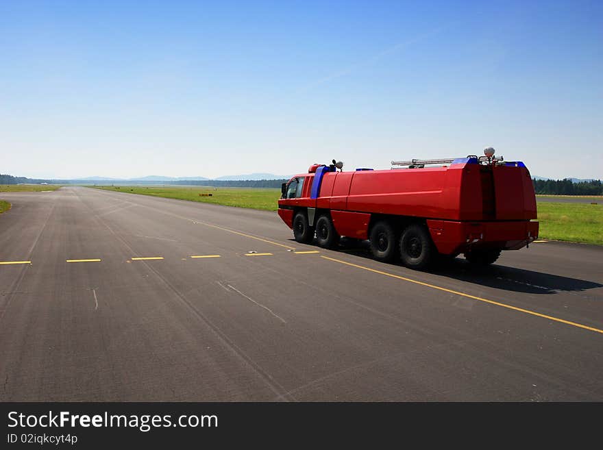 Firemen car at the airport