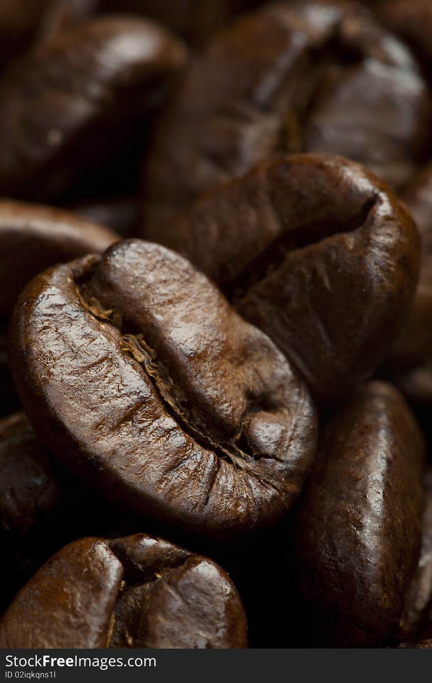 Roasted coffee beans as a background