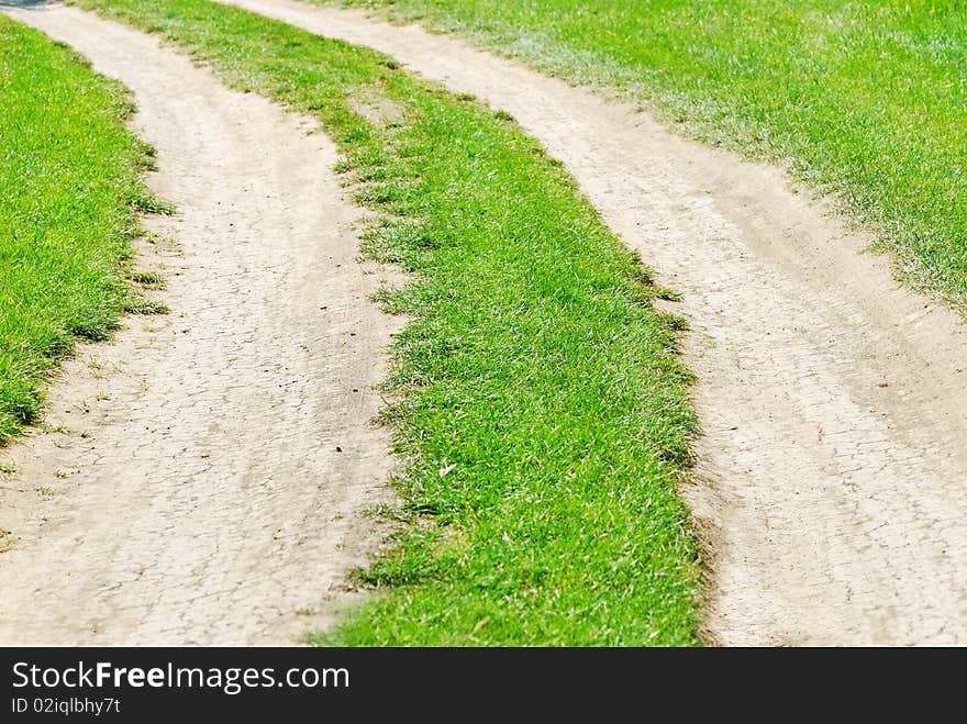 Summer landscape with rural road