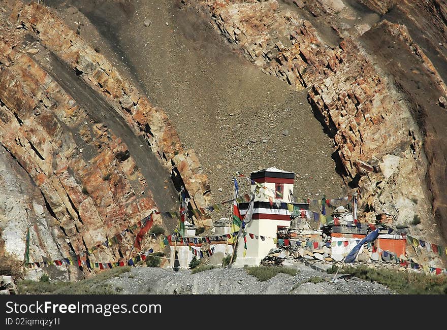 Tibetan temple in Himalayas.