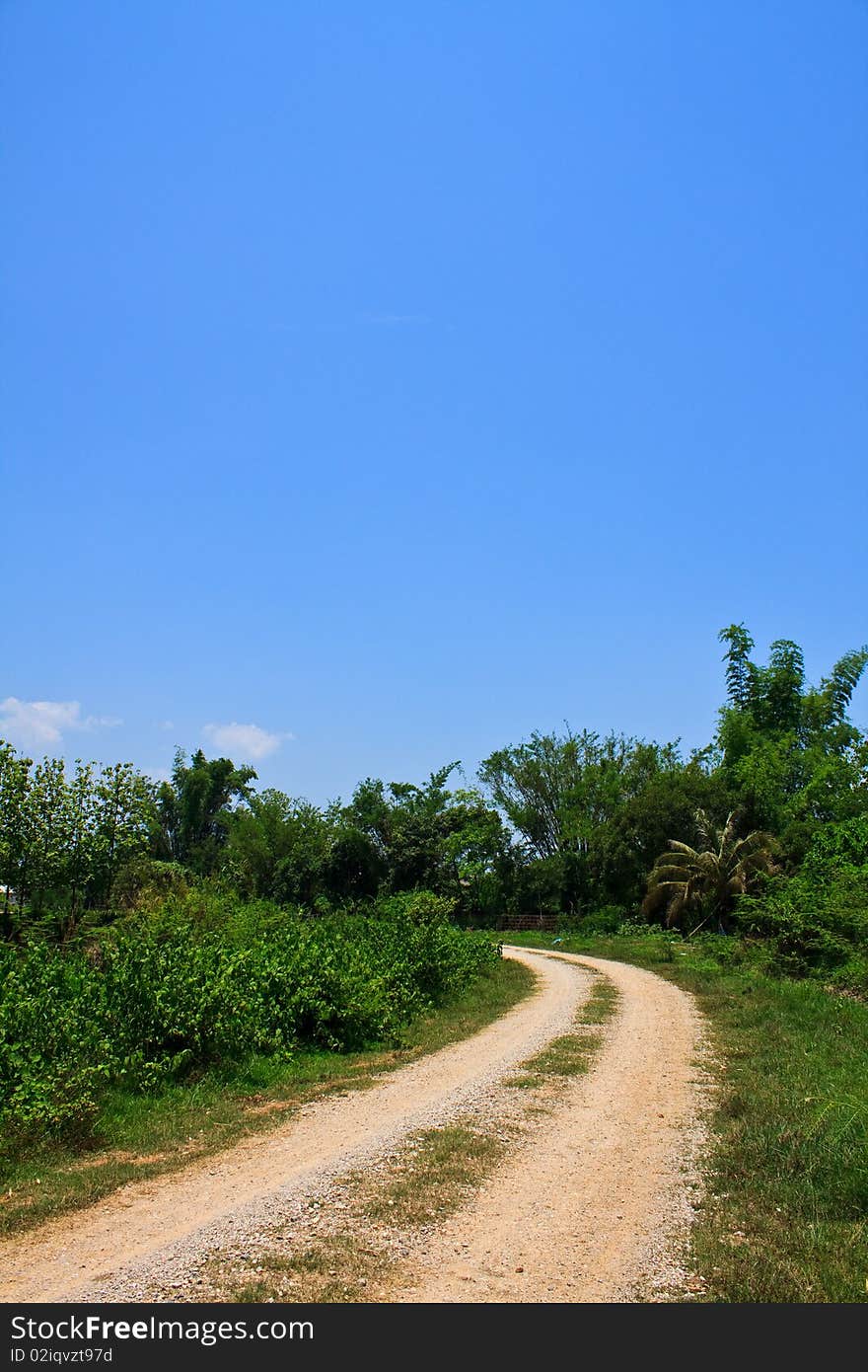 Countryside, rural way, take from thailand,blue sky. Countryside, rural way, take from thailand,blue sky