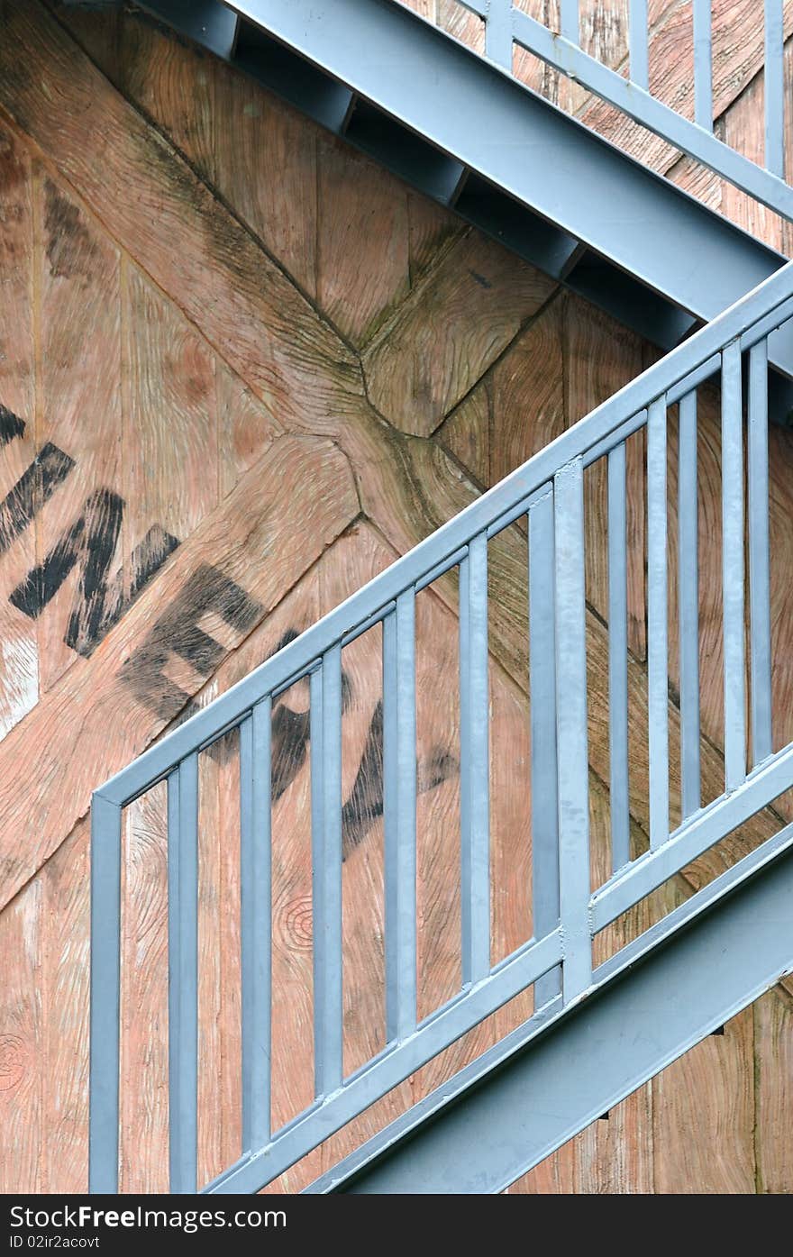 Stair And Wooden Background