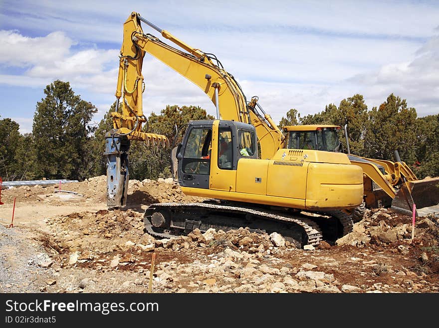 Bulldozer Digging Earth