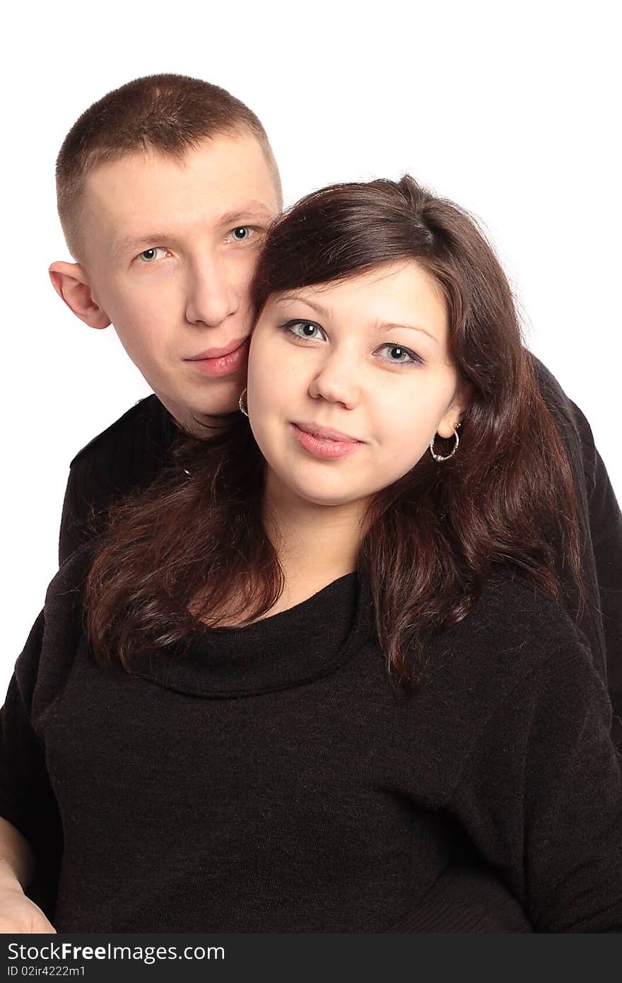 Young man and beautiful woman isolated on white background. Young man and beautiful woman isolated on white background