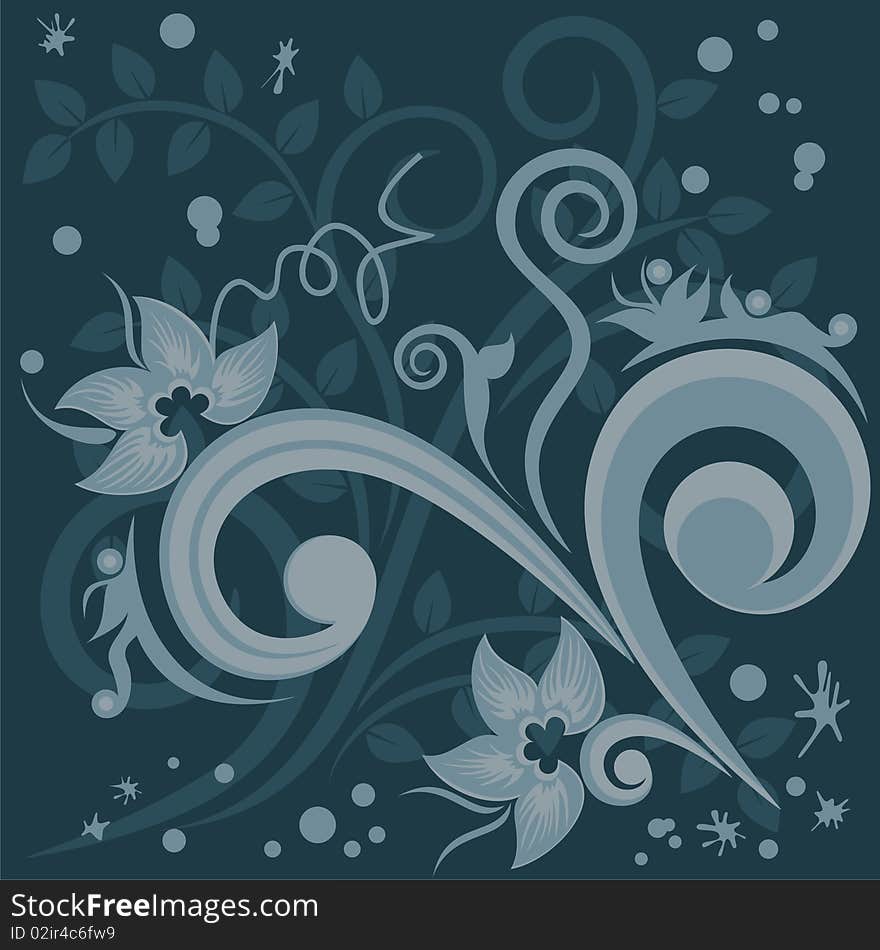 Background with abstract floral design. Background with abstract floral design