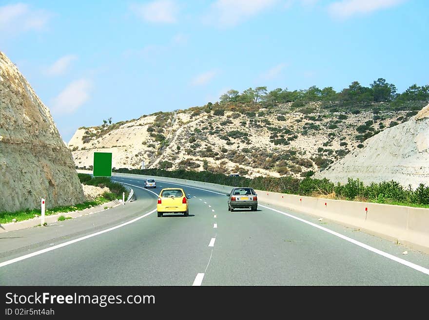 Road from Limassol to Pafos, Cyprus. Road from Limassol to Pafos, Cyprus.